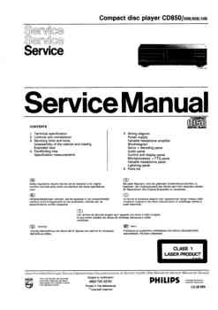 Philips cd-850 service manual PDF